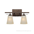 2 light wrought iron wall lamp with fabric laminate lampshade for home decor